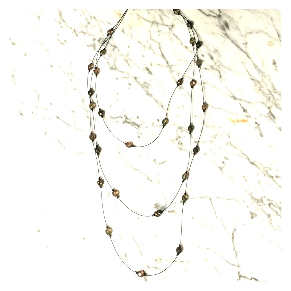 CHICO'S Three-Strand Crystal / Jewel Necklace